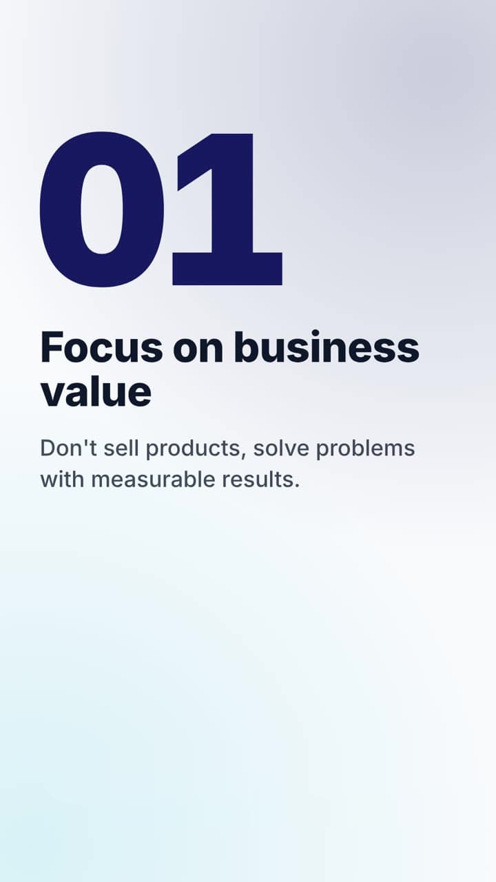 A tips video: tip one, focus on business value